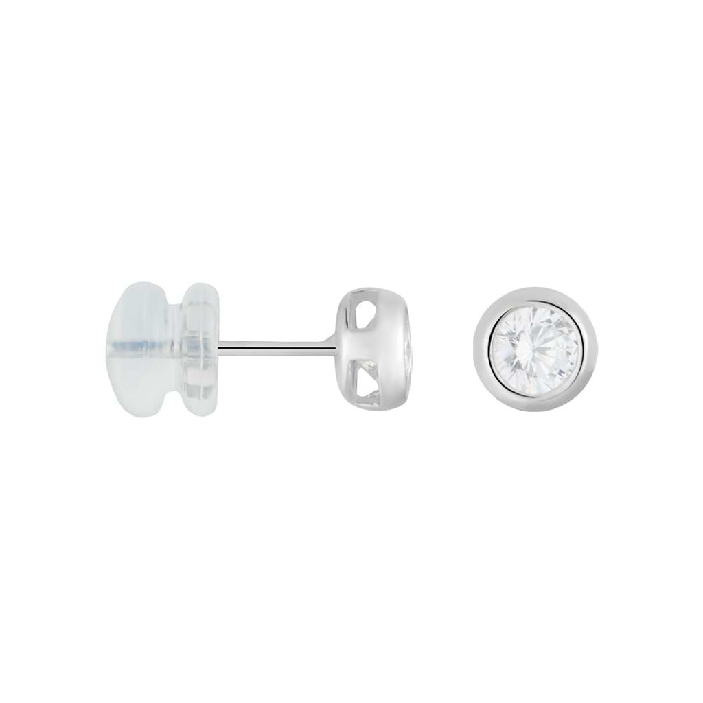 Orecchini Lobo Punto Luce Claire Oro Bianco Cubic Zirconia - Orecchini a Lobo Donna | Stroili