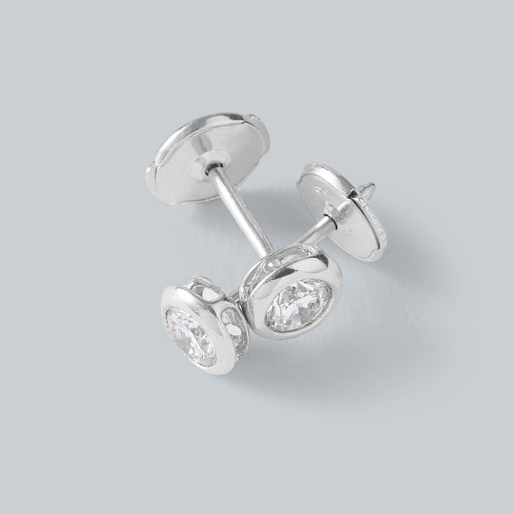 Orecchini Lobo Punto Luce Diamade Oro Bianco Diamante Lab-Grown - Orecchini a Lobo Donna | Stroili