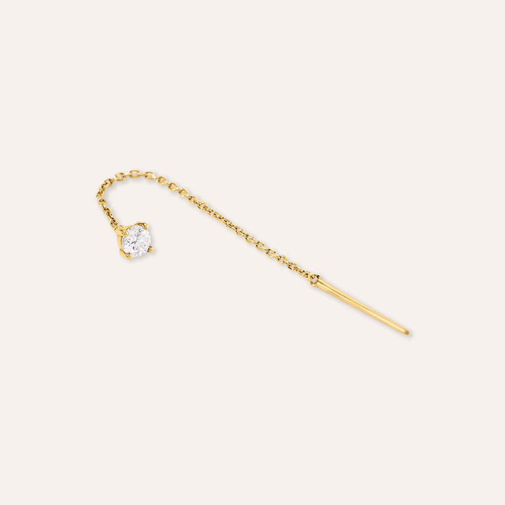 Mono Orecchino Pendente Saliscendi Punto Luce Diamade Glam Oro Giallo Diamante Lab-Grown