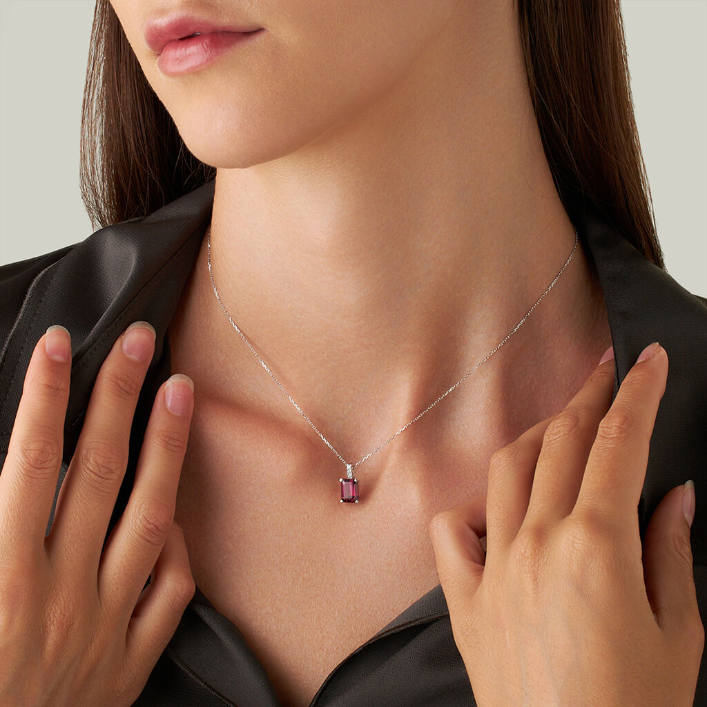 Collana Jasmine Oro Bianco Rodolite Diamante - Collane Donna | Stroili