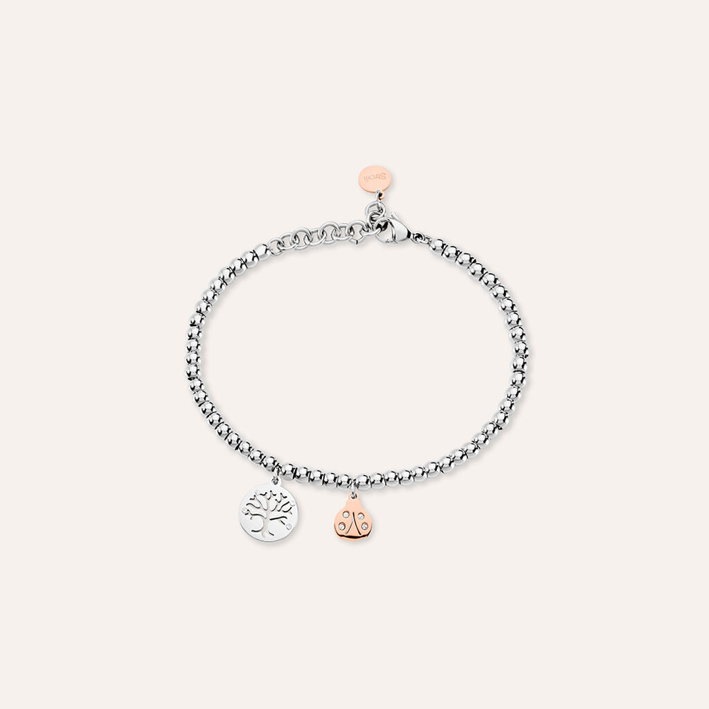 Bracciale Sunrise Acciaio Bicolore Bianco / Rosa Cristallo