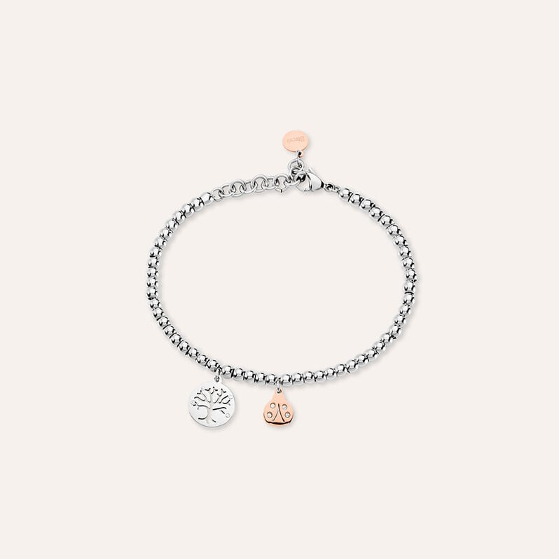 Bracciale Sunrise Acciaio Bicolore Bianco / Rosa Cristallo - Bracciali Donna | Stroili