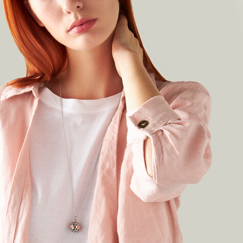 Collana Chiama Angeli Lady Code Acciaio Bicolore Bianco / Rosa - Collane Chiama Angeli Donna | Stroili