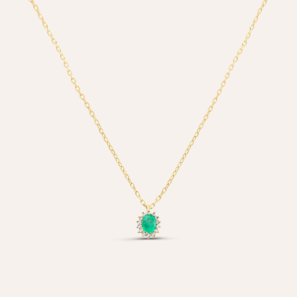 Collana Charlotte Oro Giallo Smeraldo Diamante