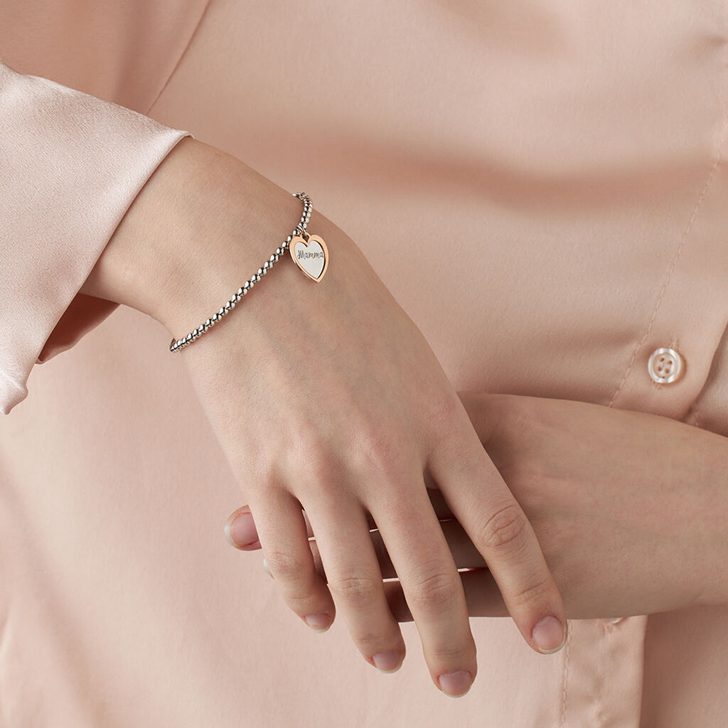 Bracciale Silver Collection Argento Bicolore Bianco / Rosa - Bracciali Love Donna | Stroili