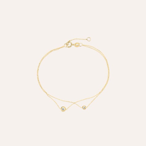 Bracciale Doppio Punto Luce Claire Oro Giallo Cubic Zirconia - Bracciali Amicizia Donna | Stroili