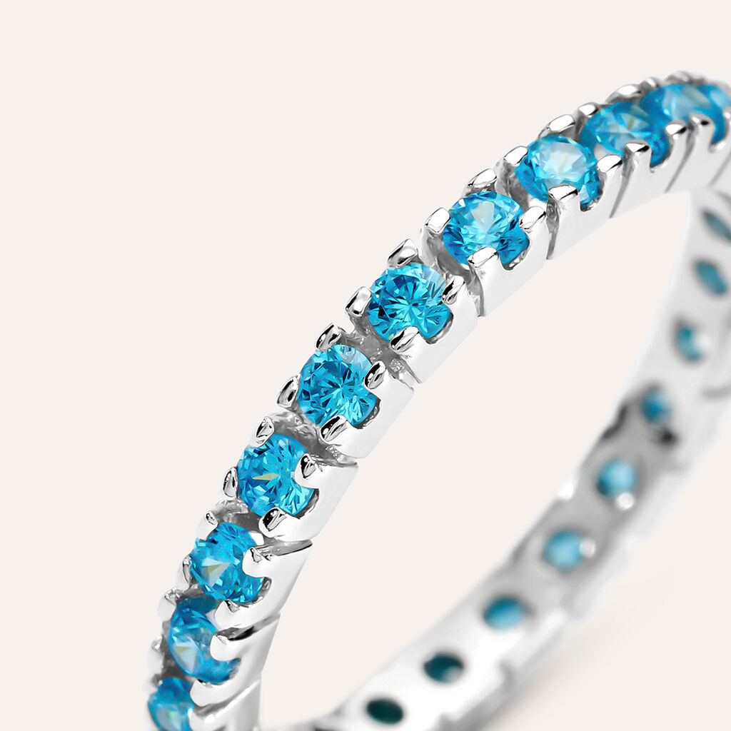 Anello Eternity Silver Rainbow Argento Rodiato Cubic Zirconia