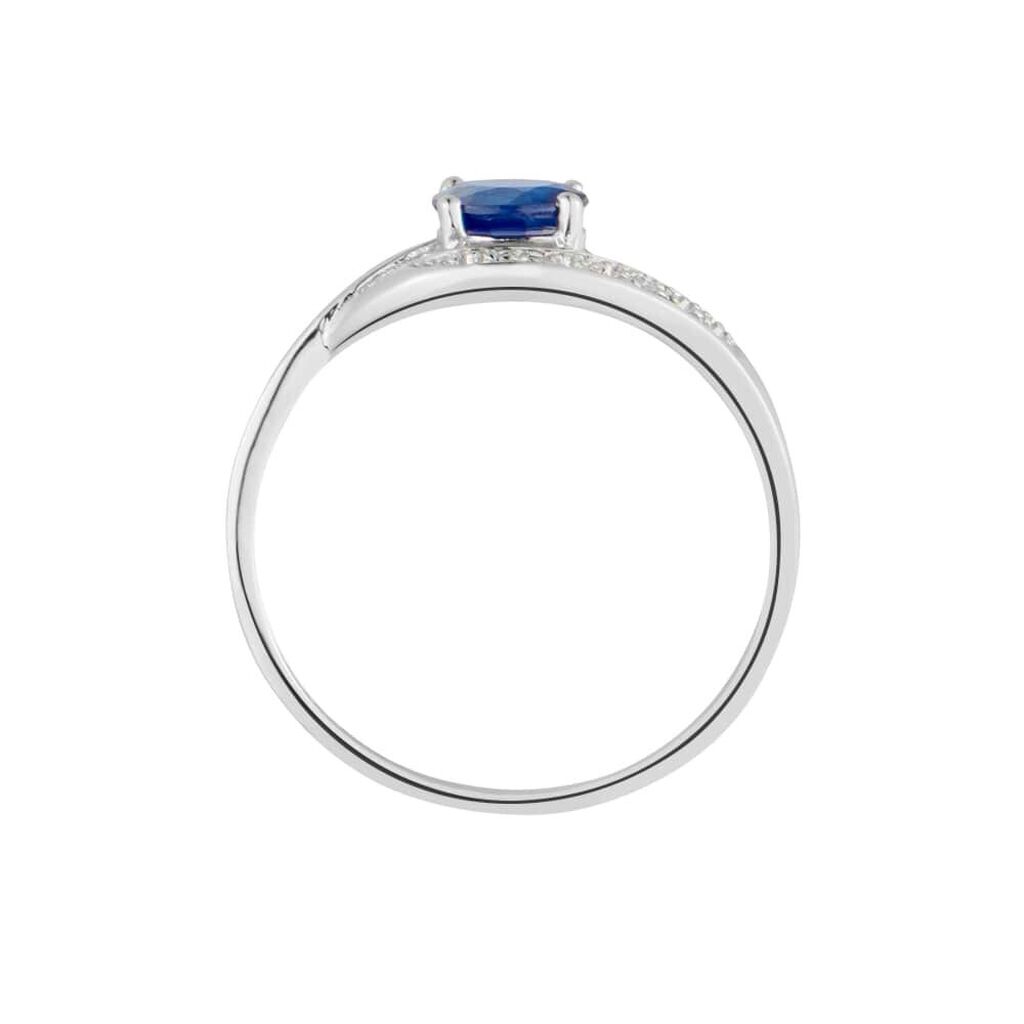 Anello Solitario Charlotte Oro Bianco Zaffiro Diamante - Anelli con Pietre Donna | Stroili