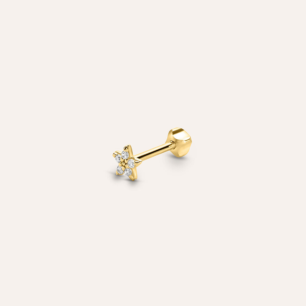 Piercing Orecchio Tragus Helix Conch Bon Ton Oro Giallo Cubic Zirconia - Piercing Orecchio Donna | Stroili