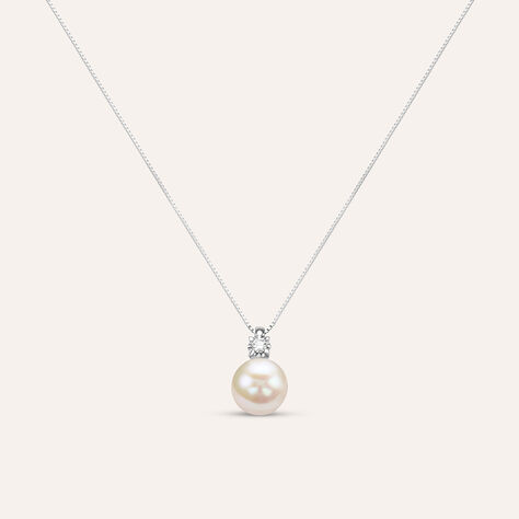 Collana Gold Pearls Oro Bianco Perla D'Acqua Dolce Diamante - Collane Donna | Stroili