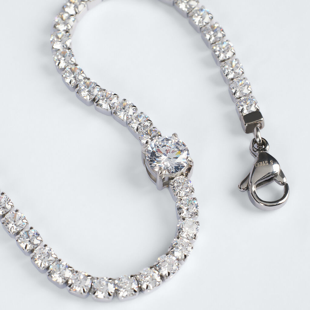 Bracciale Tennis Aura Acciaio Cristallo