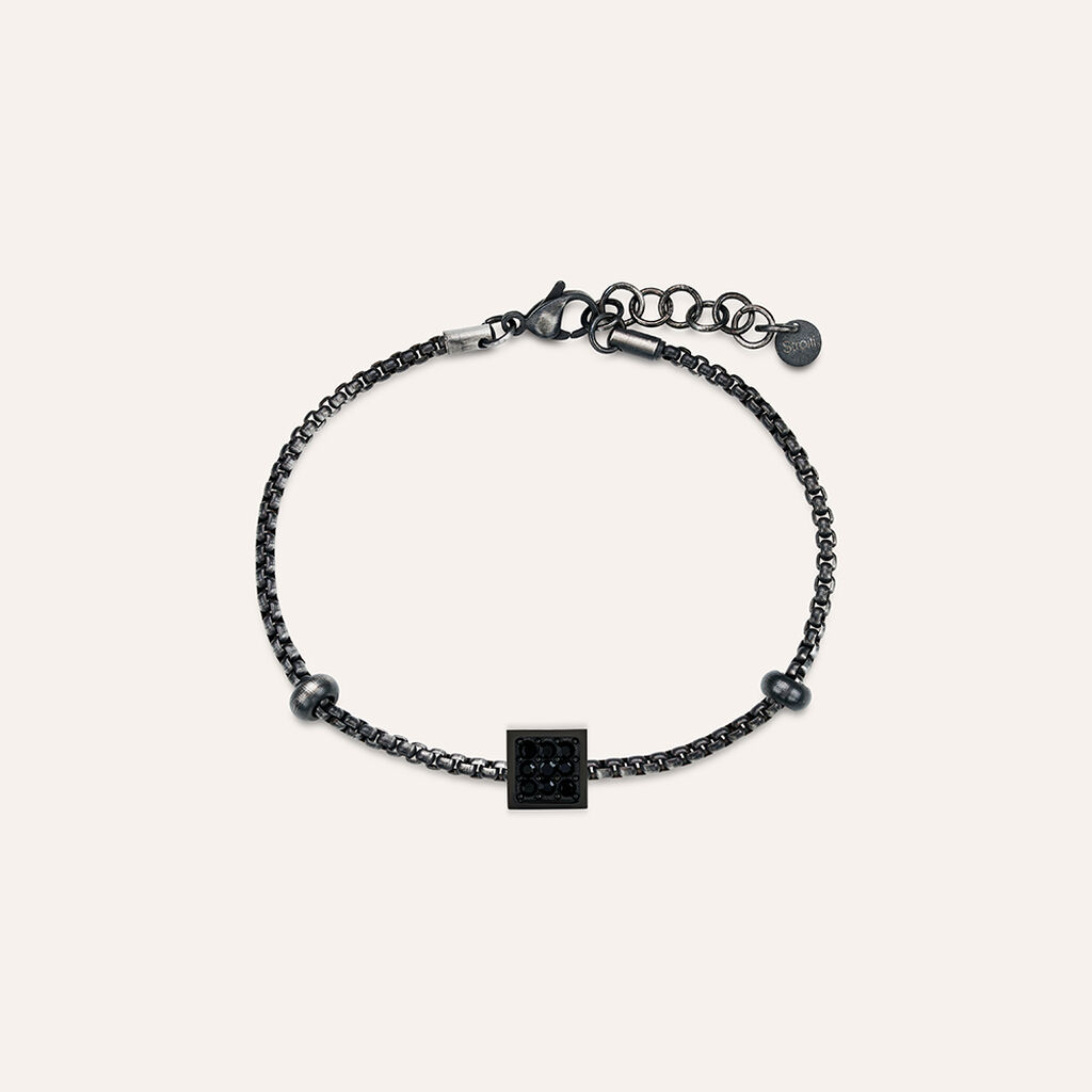 Bead Essential Code Acciaio Nero Cristallo - Beads Uomo | Stroili