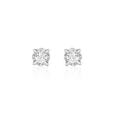 Orecchini Lobo Punto Luce Diamazing Oro Bianco Diamante