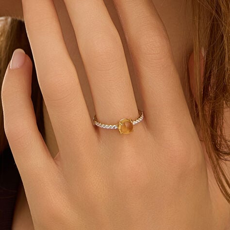 Anello Solitario Amélie Oro Giallo Citrino Cubic Zirconia - Regalo per Cerimonie Religiose Donna | Stroili