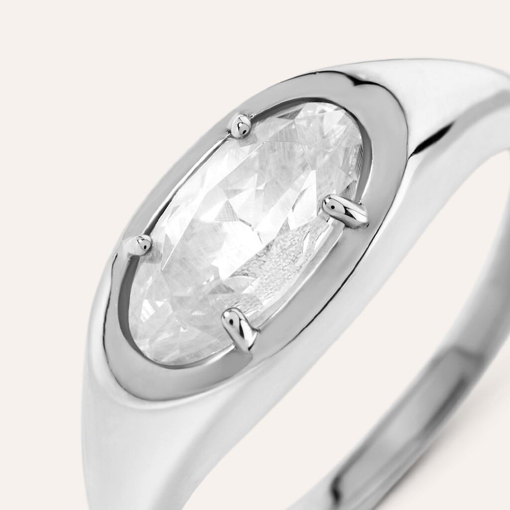 Anello Solitario Desideria Argento Nobile Rodiato Cubic Zirconia