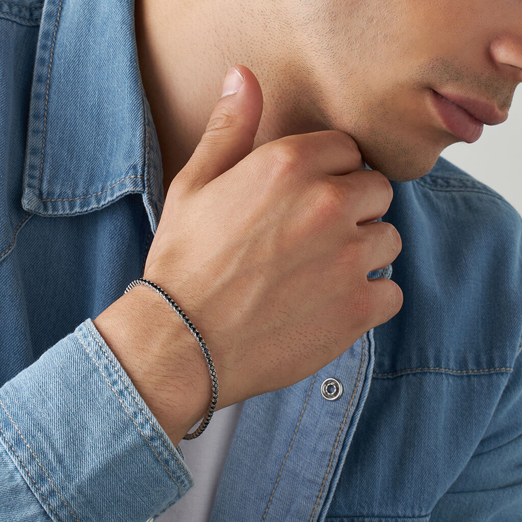 Bracciale Tennis L'homme Or Oro Bianco Spinello - Bracciali Tennis Uomo | Stroili