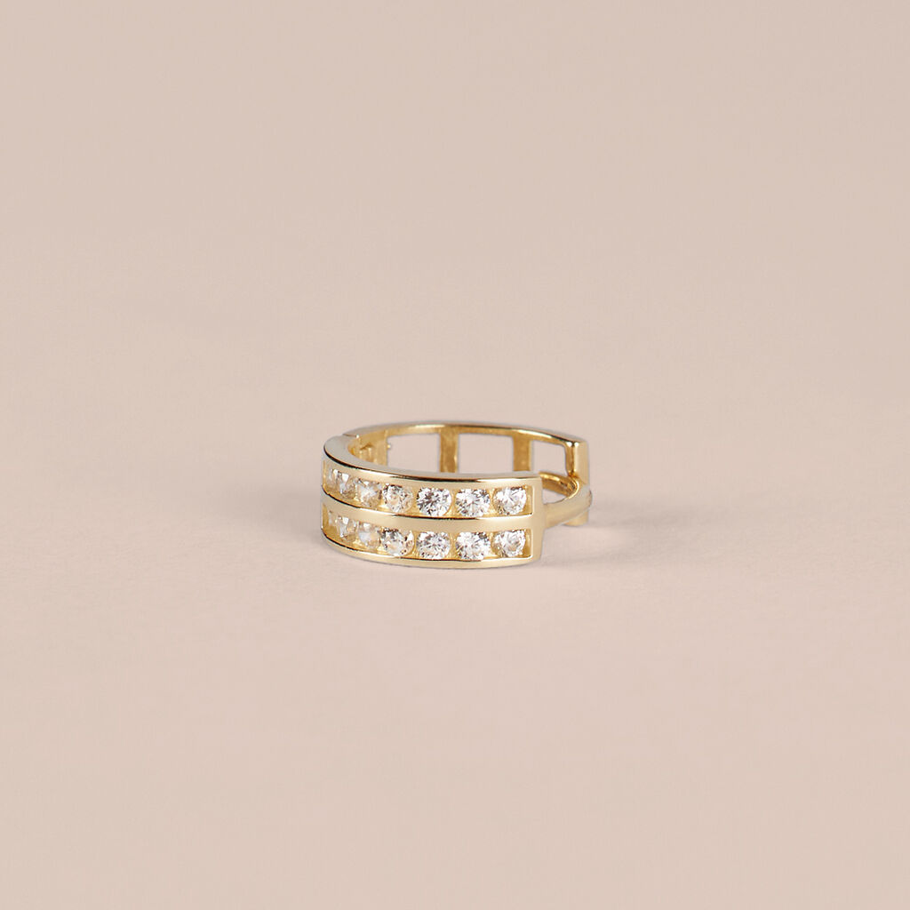 Orecchini A Cerchio Toujours Oro Giallo Cubic Zirconia