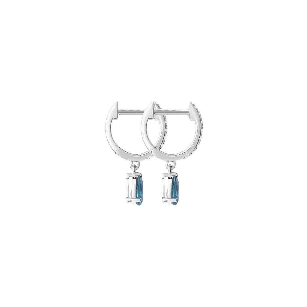 Orecchini A Cerchio Amélie Oro Bianco Topazio Cubic Zirconia - Orecchini Pendenti Donna | Stroili
