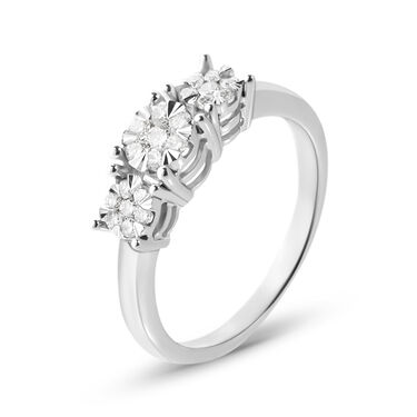 Anello Trilogy Petali Oro Bianco E Diamanti