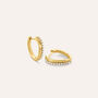 Orecchini A Cerchio Desideria Argento Nobile Dorato Cubic Zirconia