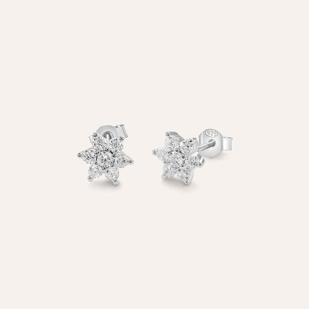Orecchini Lobo Silver Elegance Argento Rodiato Cubic Zirconia - Orecchini a Lobo Donna | Stroili