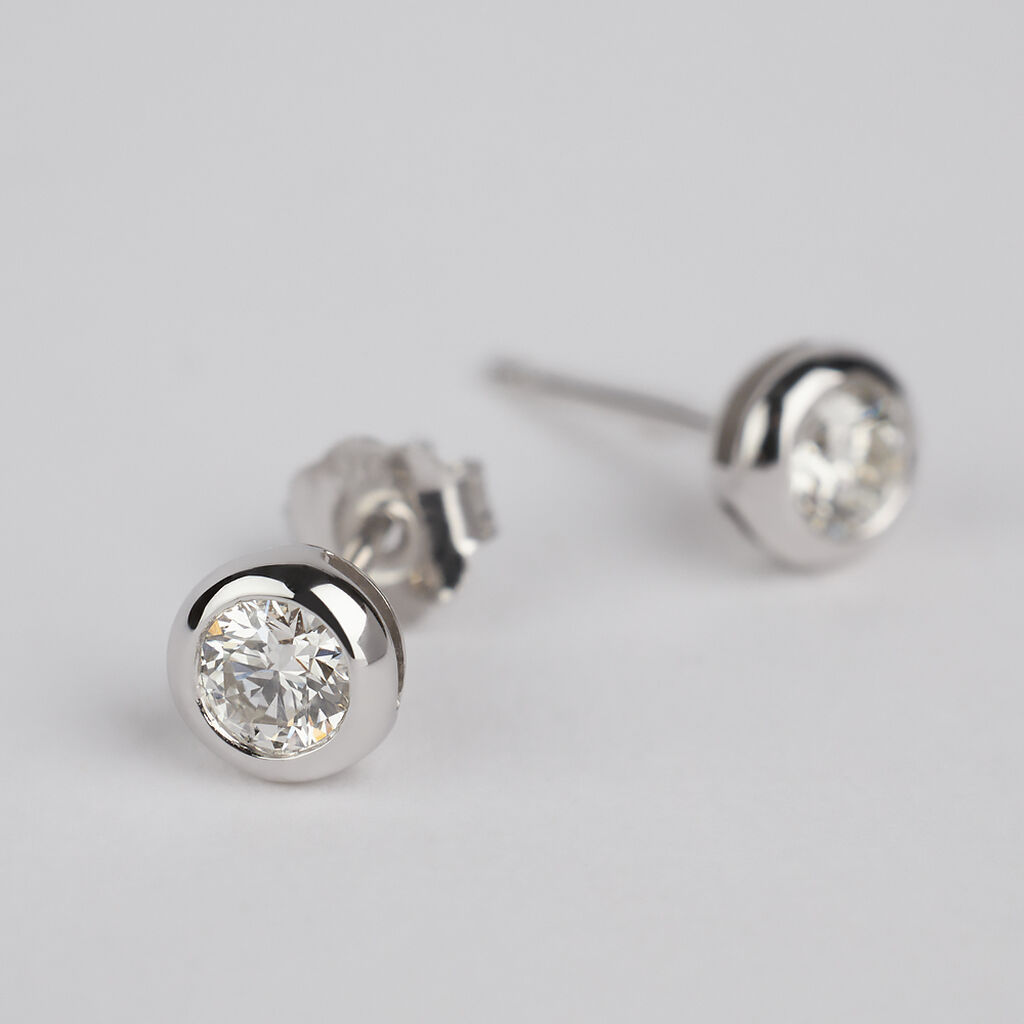 Orecchini Lobo Punto Luce Grace Oro Bianco Diamante - Orecchini a Lobo Donna | Stroili