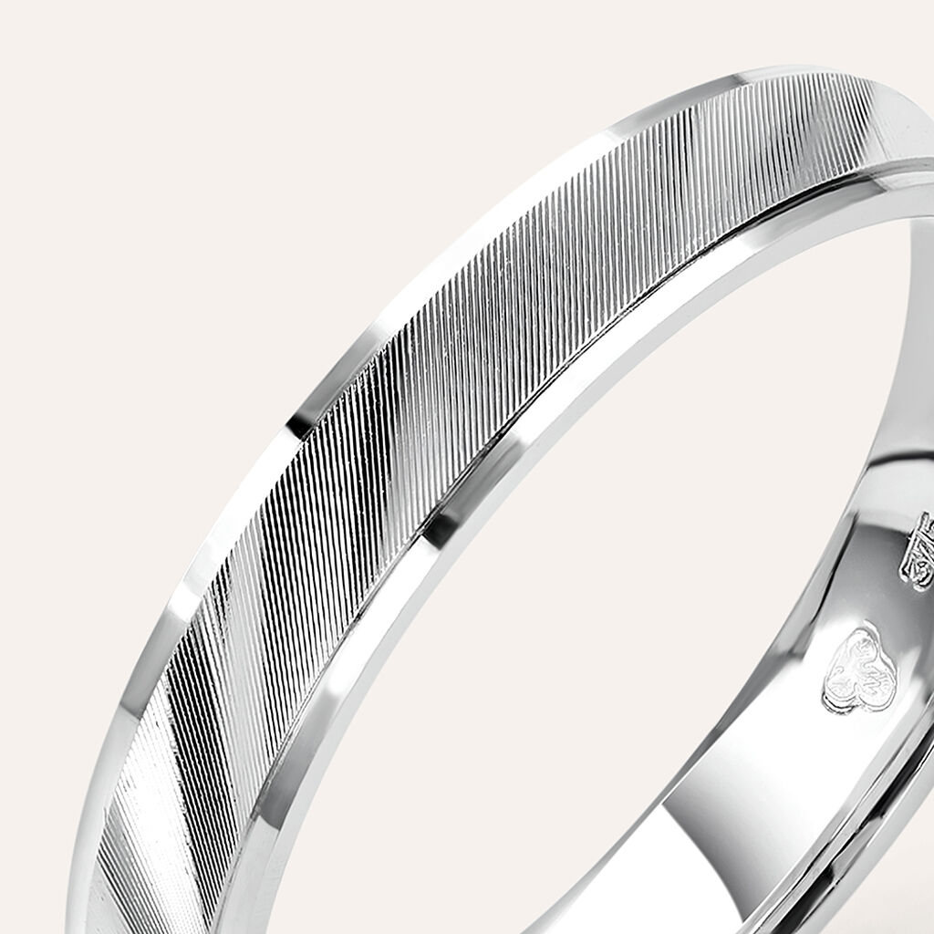 Fede Classica Satinata 3.5 mm Oro Bianco - Anelli con Incisione Uomo | Stroili