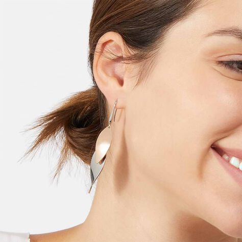 Orecchini Pendenti Lady Code Acciaio Bicolore Bianco / Rosa - Orecchini Pendenti Donna | Stroili