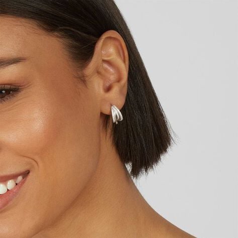 Orecchini A Cerchio Silver Shine Argento Rodiato Cubic Zirconia - Orecchini a Cerchio Donna | Stroili