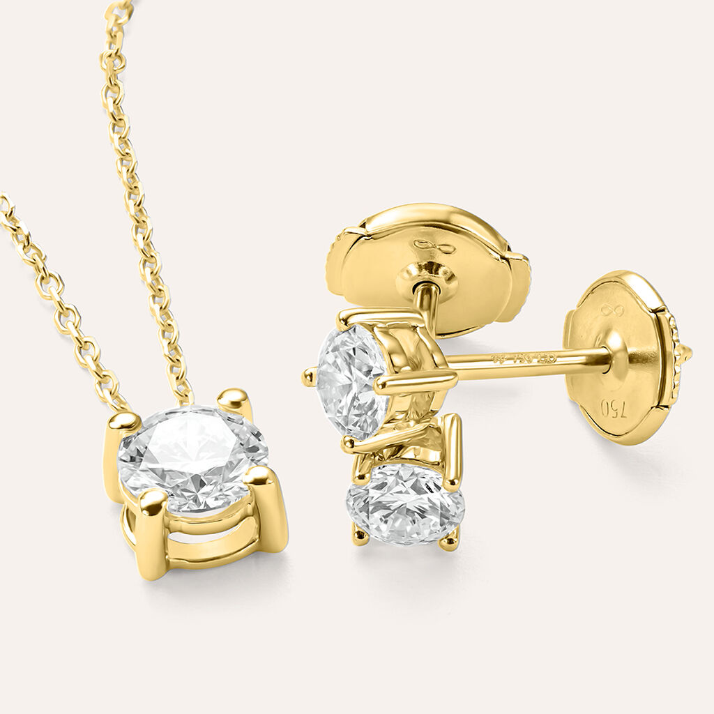 Collana Punto Luce Diamade Oro Giallo Diamante Lab-Grown