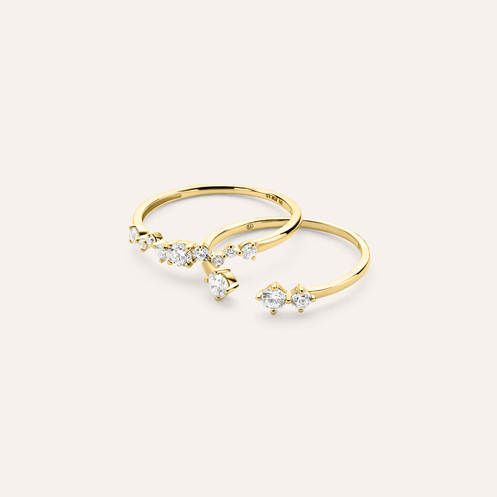 Anello Trilogy Diamade Glam Oro Giallo Diamante Lab-Grown - Anelli con Pietre Donna | Stroili