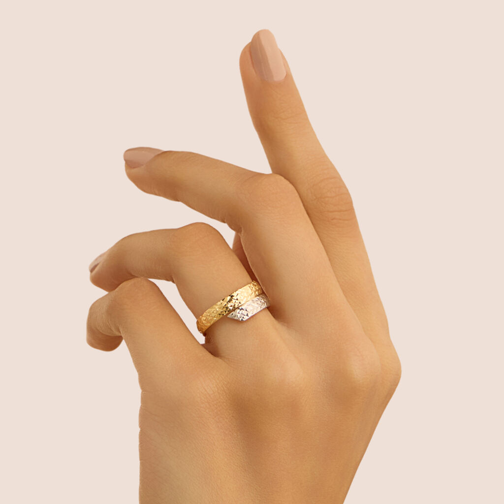 Anello Fascia Golden Lover Oro Bicolore - Anelli 18 Carati Donna | Stroili
