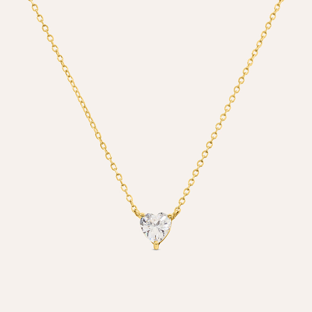 Collana Silver Glow Argento Dorato Cubic Zirconia