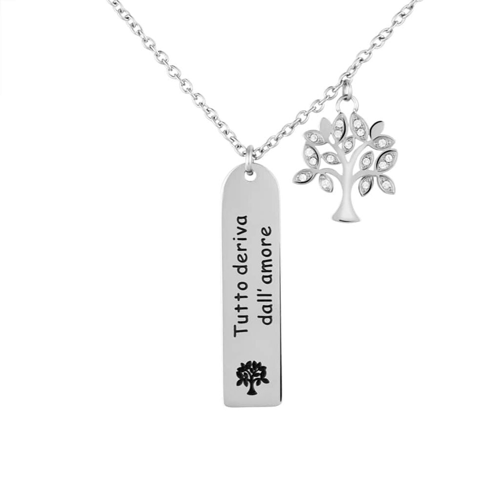 Collana Lady Message Acciaio Cristallo - Collane Donna | Stroili
