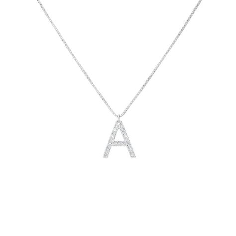 Collana Diamond Letters Oro Bianco Diamante - Collane Donna | Stroili