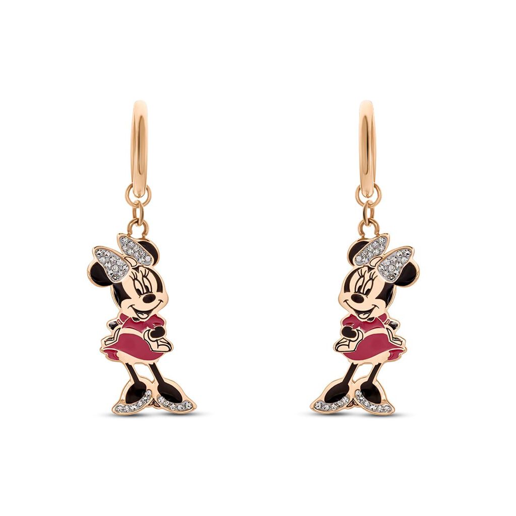 Orecchini Pendenti Mickey Mouse & Friends Acciaio Rosa Cristallo - Orecchini Pendenti Donna | Stroili