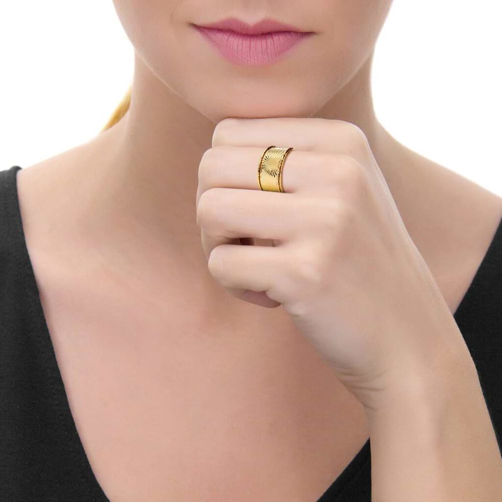 Anello raggi a fascia in bronzo dorato - Anelli Donna | Stroili