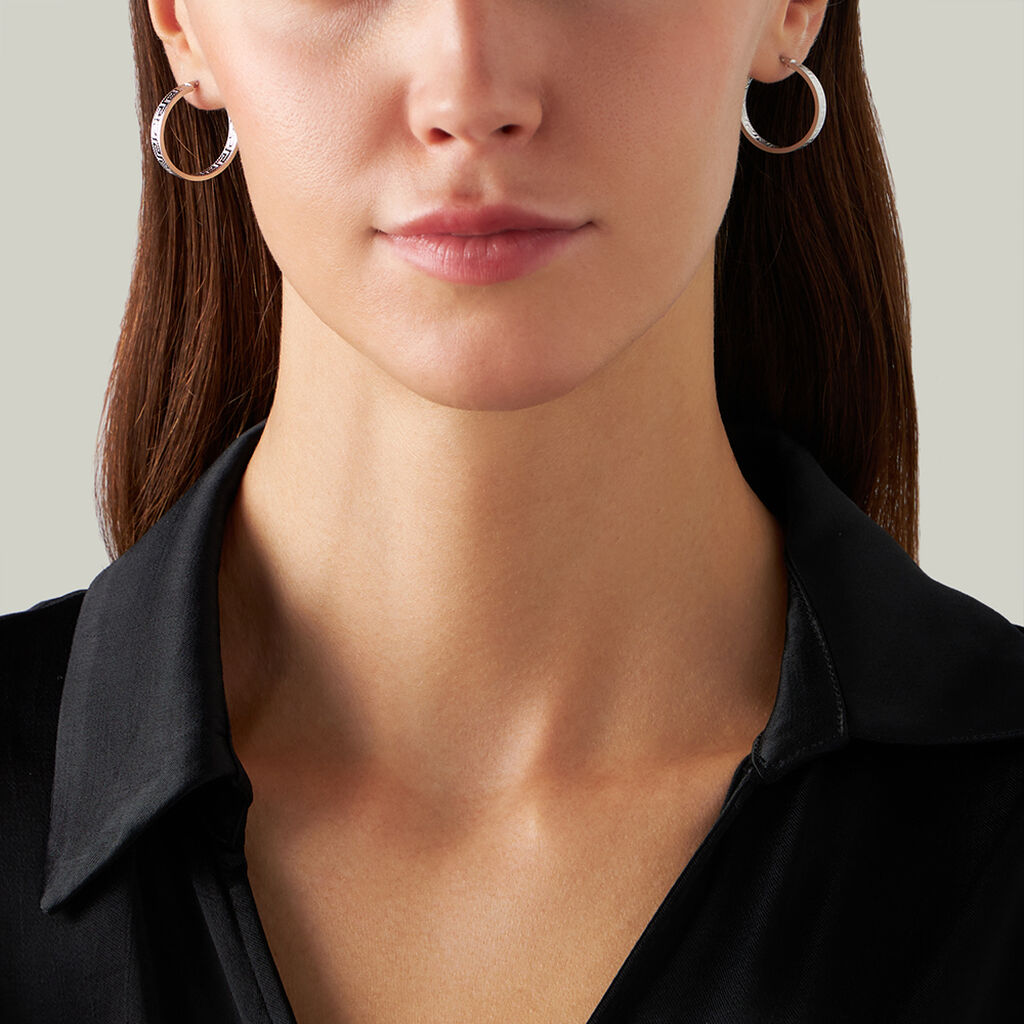 Orecchini A Cerchio Toujours Oro Bianco - Orecchini a Cerchio Donna | Stroili