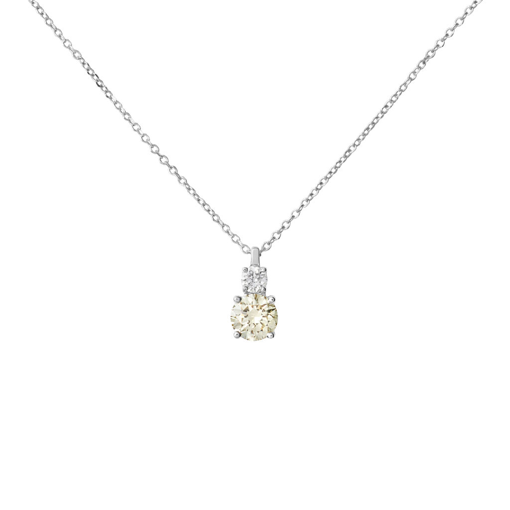 Collana Doppio Punto Luce Diamade Oro Bianco Diamante Lab-Grown