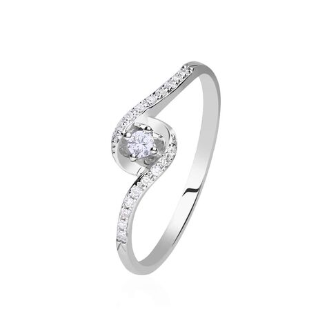 Anello in oro bianco con diamanti 011 ct - Anelli Donna | Stroili