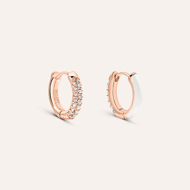 Orecchini A Cerchio Lady Sweet Acciaio Rosa Cristallo