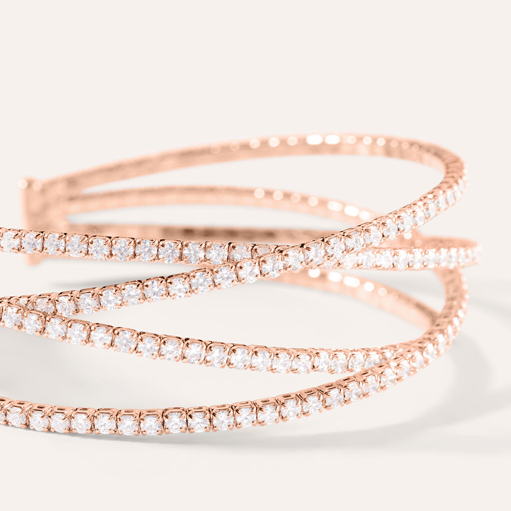 Bangle Romantic Shine Metallo Rosa Cristallo