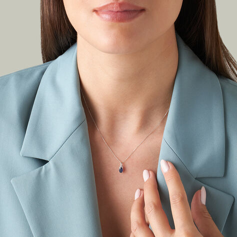 Collana Punto Luce Charlotte Oro Bianco Zaffiro Diamante - Collane Choker Donna | Stroili