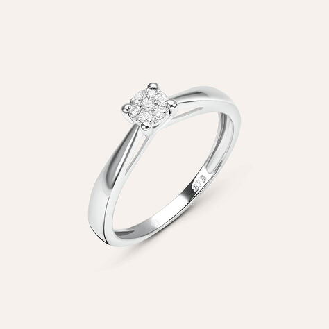 Anello Solitario Sophia Oro Bianco Diamante - Anelli con Pietre Donna | Stroili