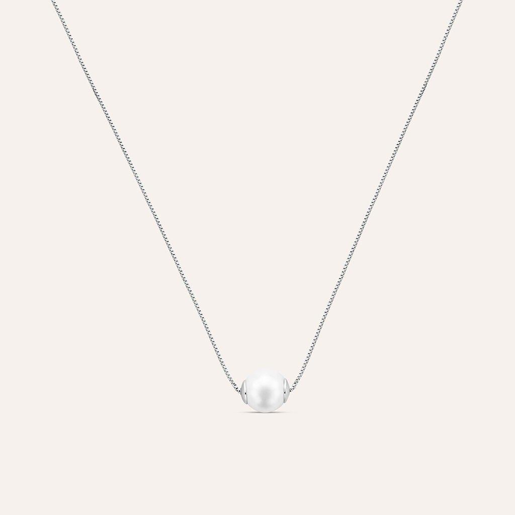 Collana Silver Pearls Argento Rodiato Perla sintentica