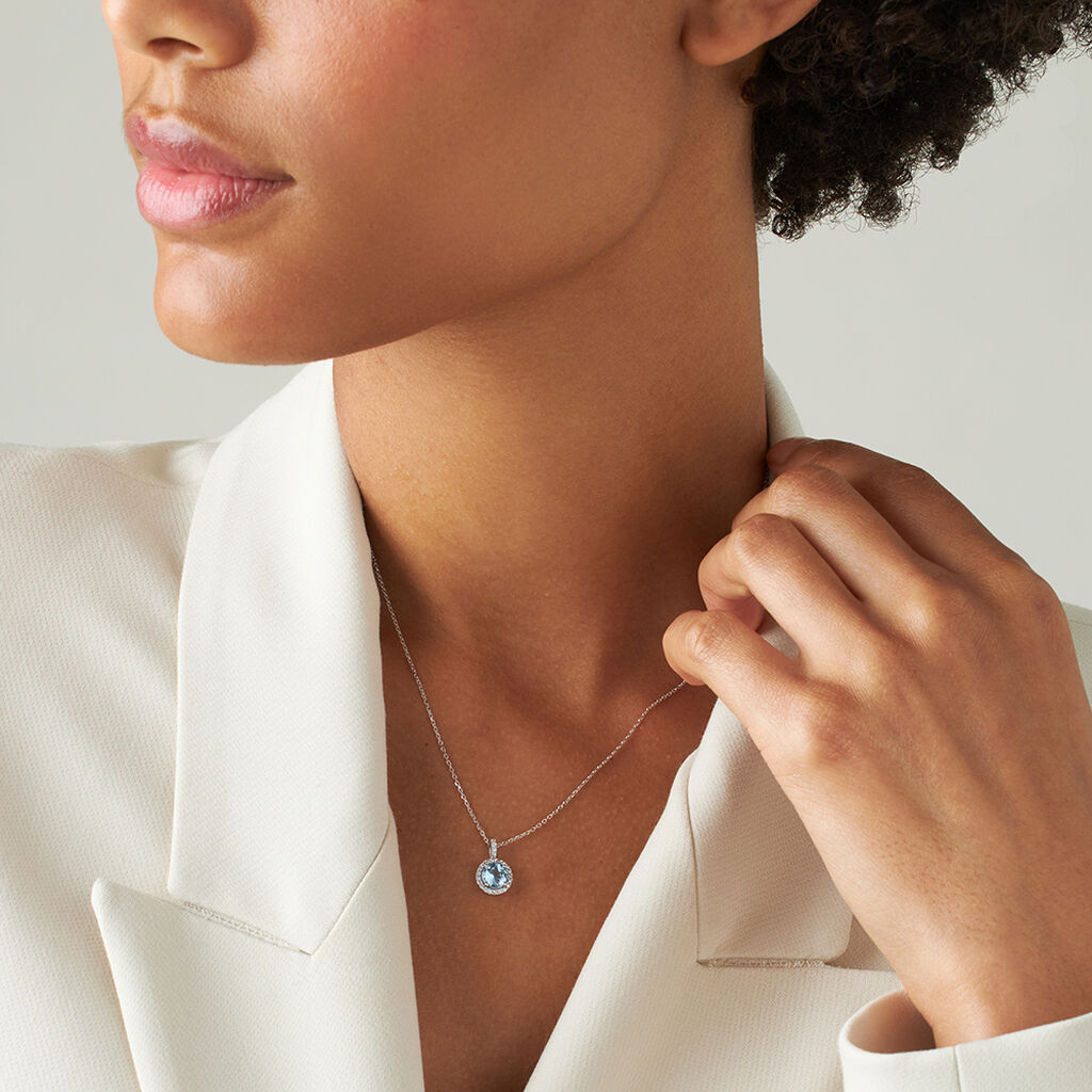 Collana Punto Luce Amélie Oro Bianco Topazio Cubic Zirconia - Collane Punto Luce Donna | Stroili