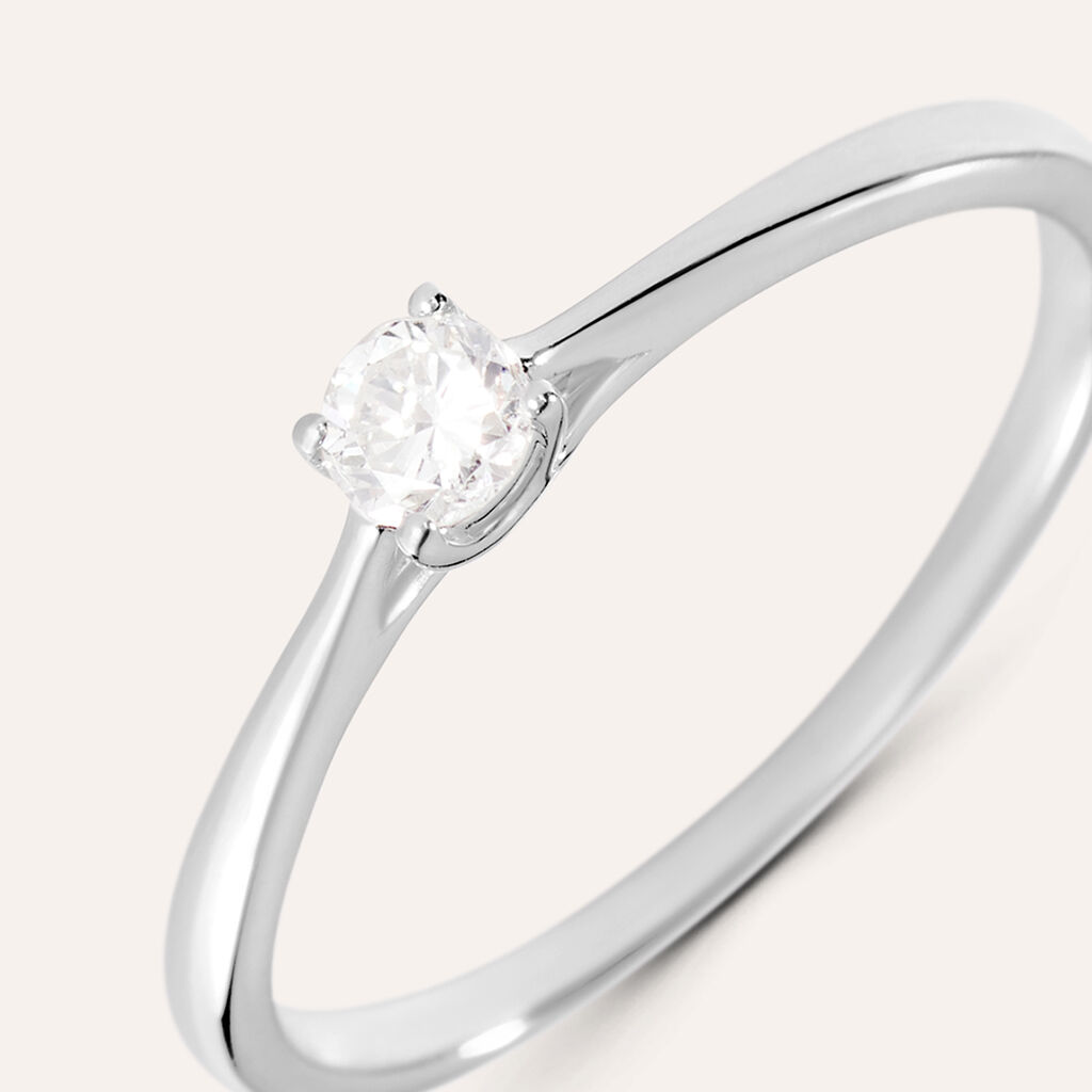 Anello Solitario Grace Oro Bianco Diamante