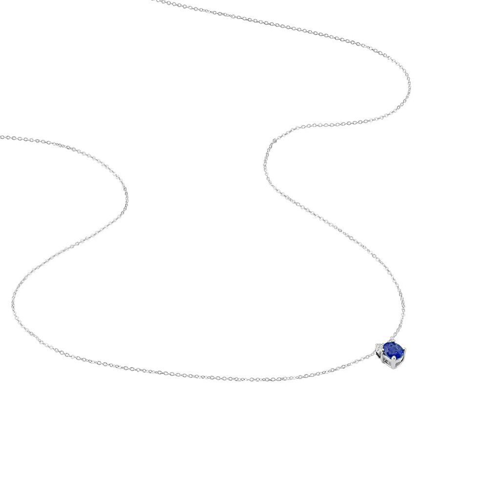 Collana Punto Luce Elizabeth Crown Oro Bianco Zaffiro Diamante - Collane Punto Luce Donna | Stroili