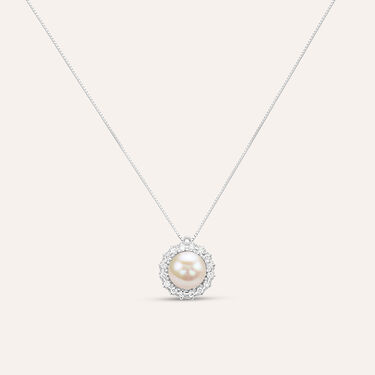 Collana Gold Pearls Oro Bianco Perla D'Acqua Dolce Diamante