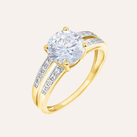 Anello Solitario Claire Oro Giallo Cubic Zirconia - Anelli con Pietre Donna | Stroili